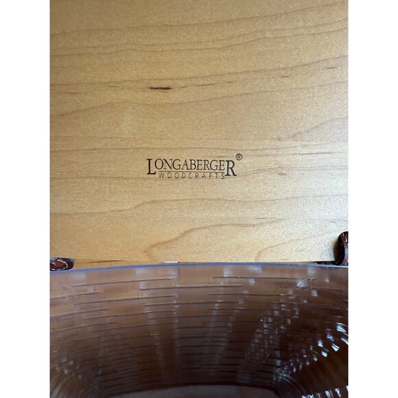 Longaberger 2000 Large Mail Basket w/ Leather Connectors to Lid & Protector - Picture 4 of 14